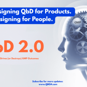 Illustration showing the human side of Quality by Design in pharma – representing behavioral systems, GMP culture, and process design