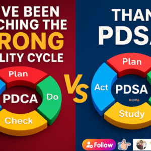 Comparison of PDCA vs PDSA cycles showing why PDCA became more popular than Deming’s PDSA method